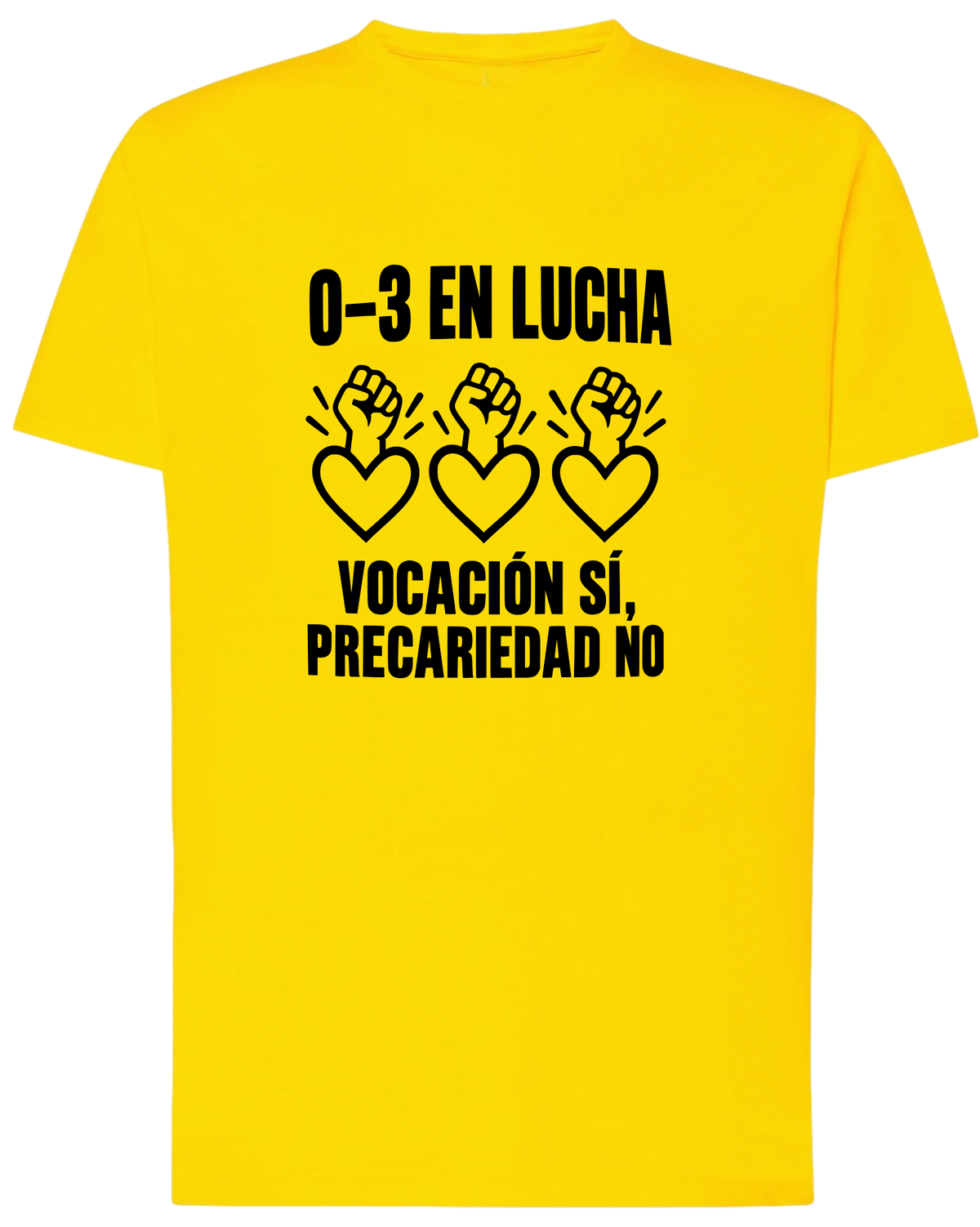 Camiseta “0-3 En Lucha | Educación Infantil Reivindicativa | Amarilla
