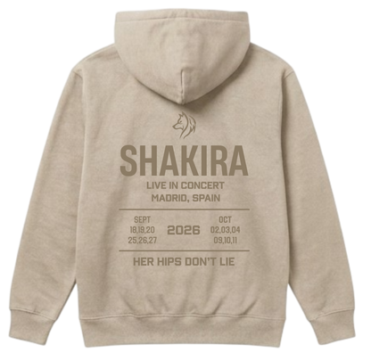 Camiseta Shakira – "Her Hips Don't Lie" LMYNL World Tour Madrid 2026