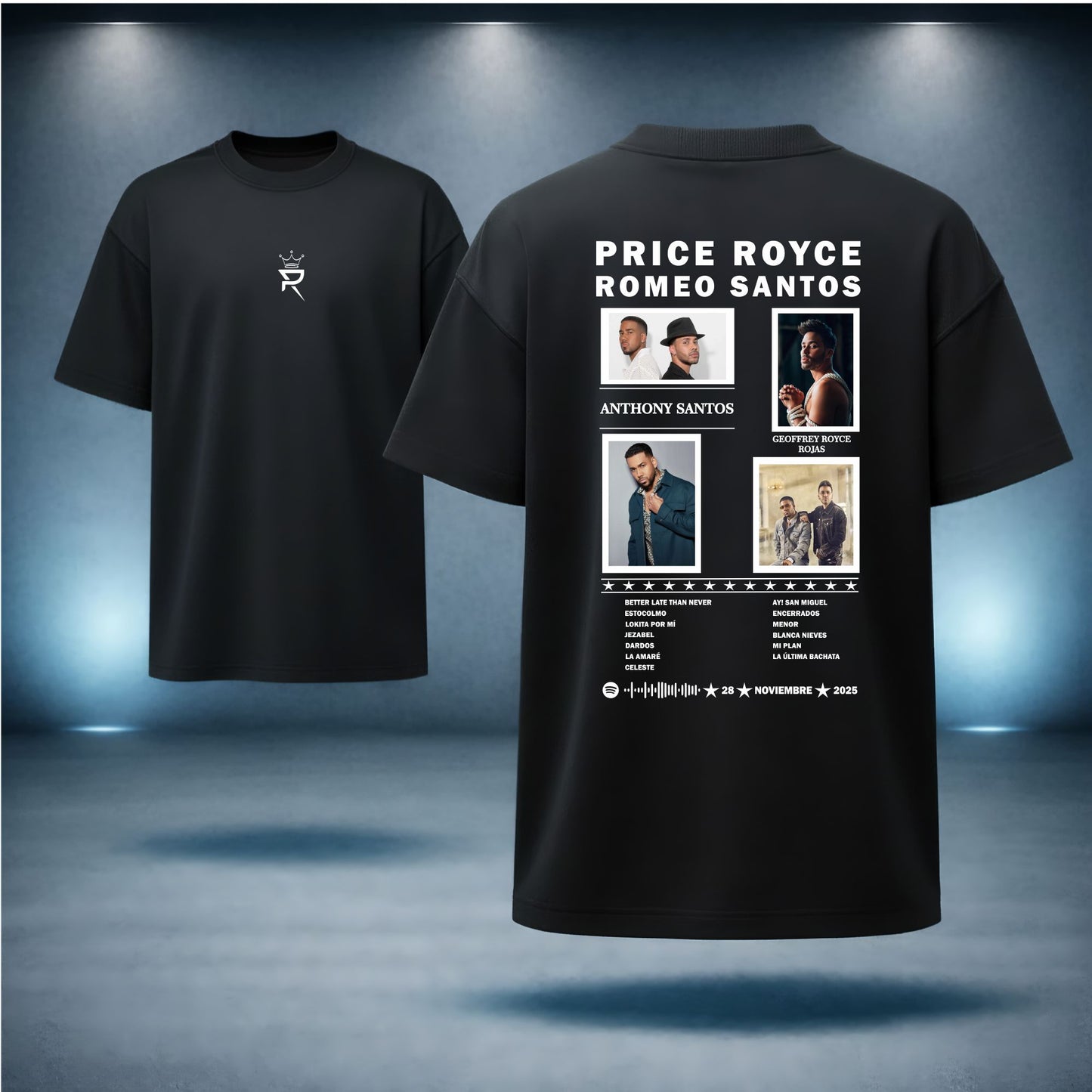 Romeo Santos y Pince Royce · Collage · Camiseta fan con Spotify